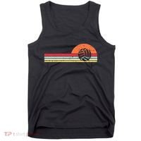 Volleyball Sunset Retro Chest Coach Player Men Women Tank Top thumb 0