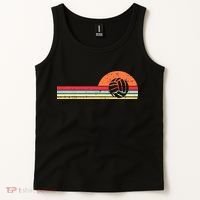 Volleyball Sunset Retro Chest Coach Player Men Women Tank Top thumb 2