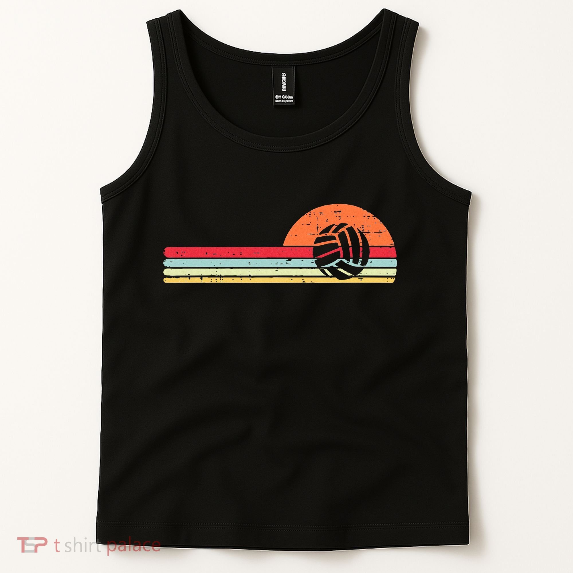 Volleyball Sunset Retro Chest Coach Player Men Women Tank Top