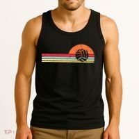 Volleyball Sunset Retro Chest Coach Player Men Women Tank Top thumb 3