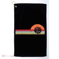 Volleyball Sunset Retro Chest Coach Player Men Women Golf Towel thumb 0