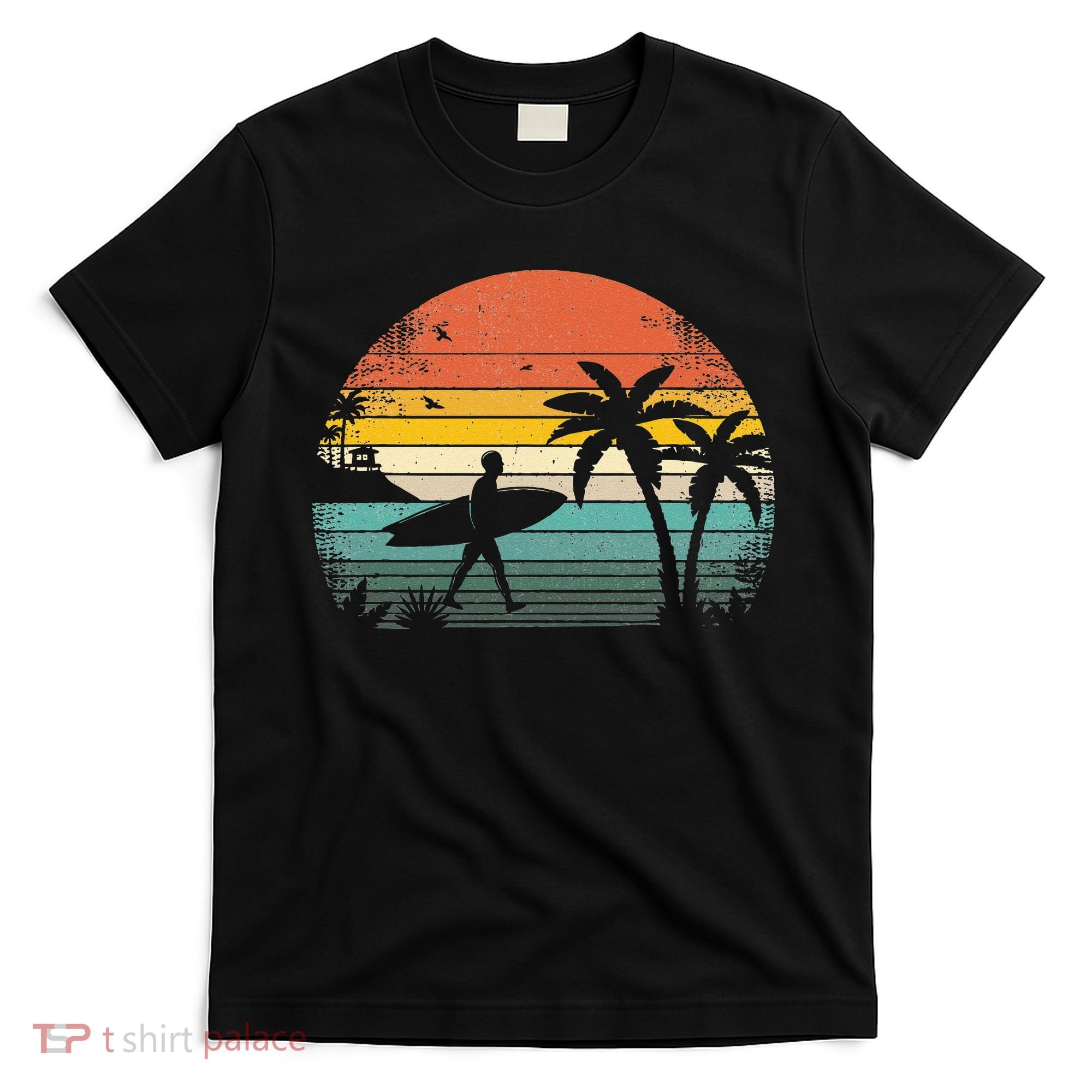 Vintage Surfing Retro Surf Style Palm Tree For Surfers T-Shirt
