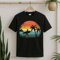 Vintage Surfing Retro Surf Style Palm Tree For Surfers T-Shirt thumb 2
