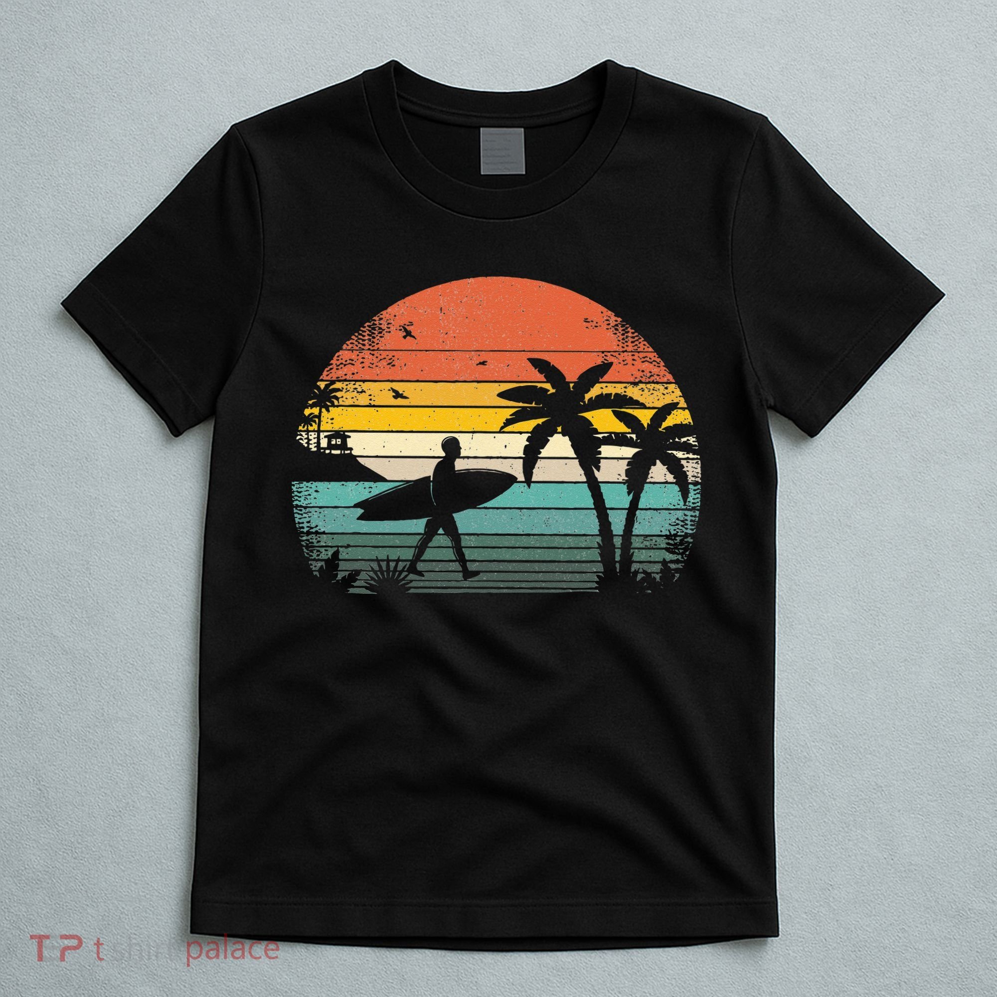 Vintage Surfing Retro Surf Style Palm Tree For Surfers T-Shirt