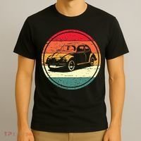 Vintage Sun Retro Sunset Tuning Beetle Car Vintage Car T-Shirt thumb 3
