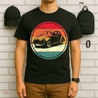 Vintage Sun Retro Sunset Tuning Beetle Car Vintage Car T-Shirt thumb 6