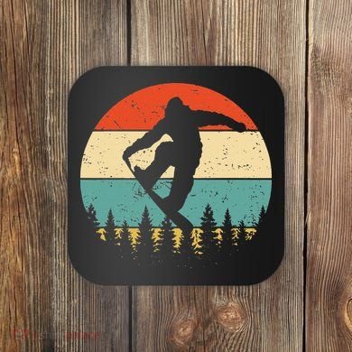 Vintage Snowboarding Retro Snowboard Coaster