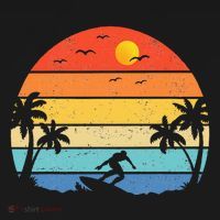 Vintage Surfer Retro Surfing Beach Surf T-Shirt thumb 7