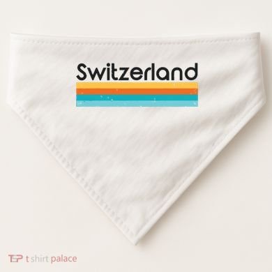 Vintage Switzerland Retro Design USA-Made Doggie Bandana