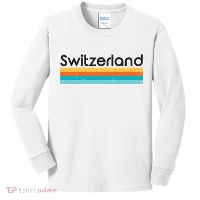 Vintage Switzerland Retro Design Kids Long Sleeve Shirt