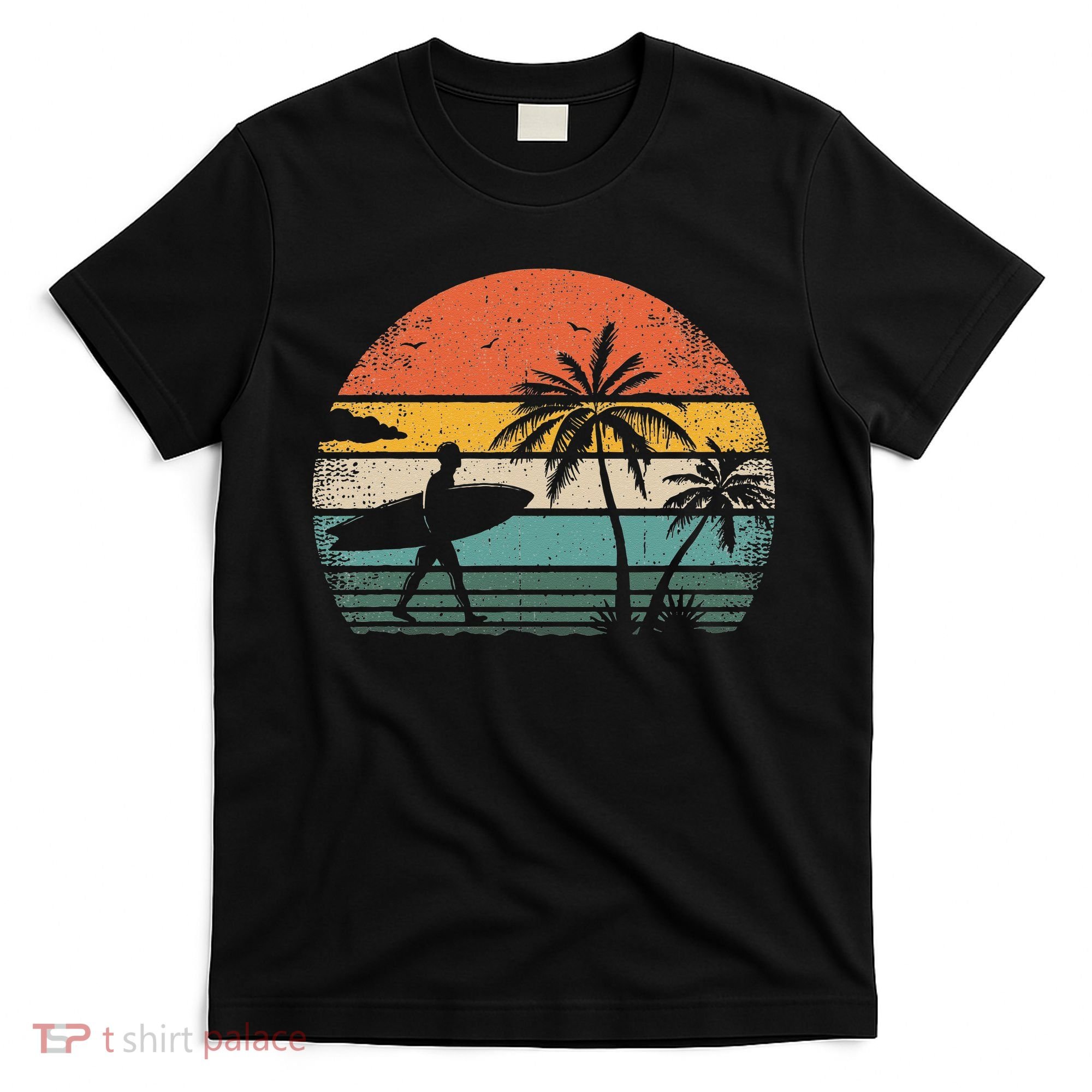 Vintage Surfing Retro Surf Style Palm Tree For Surfers T-Shirt