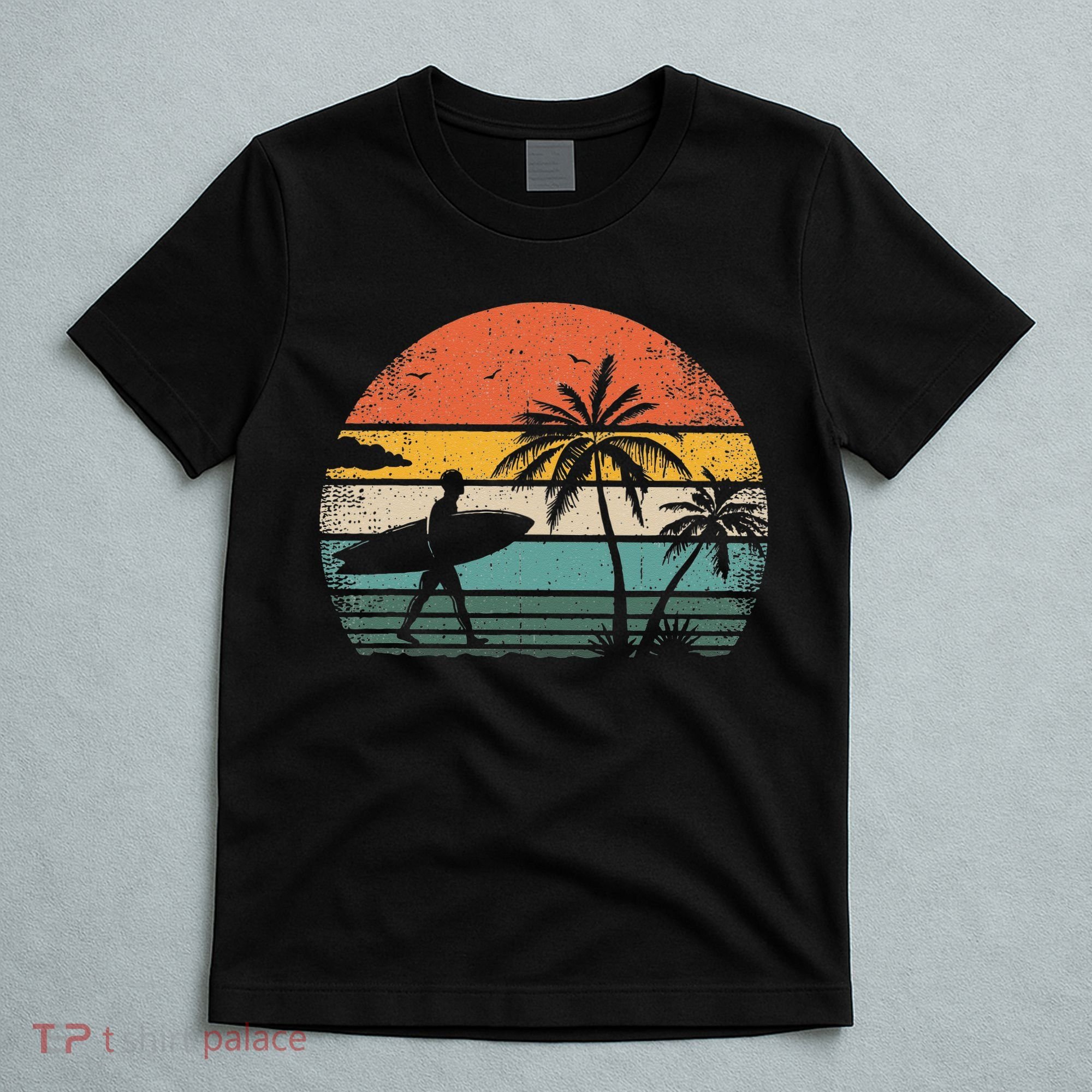 Vintage Surfing Retro Surf Style Palm Tree For Surfers T-Shirt