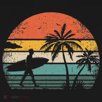 Vintage Surfing Retro Surf Style Palm Tree For Surfers T-Shirt thumb 7