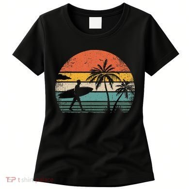 Vintage Surfing Retro Surf Style Palm Tree For Surfers Women's T-Shirt