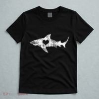 Vintage Shark Silhouette Hammerhead Shark Tiger Shark Heart T-Shirt thumb 5