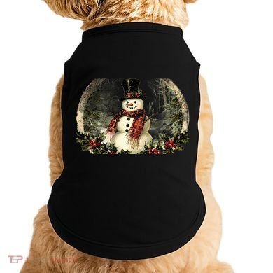 Vintage Snowman Scene Doggie Tank