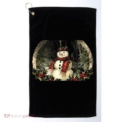 Vintage Snowman Scene Golf Towel