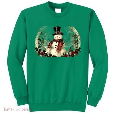 Vintage Snowman Scene Sweatshirt