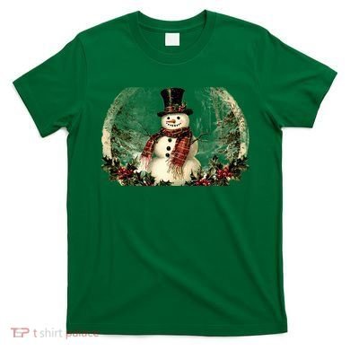 Vintage Snowman Scene T-Shirt