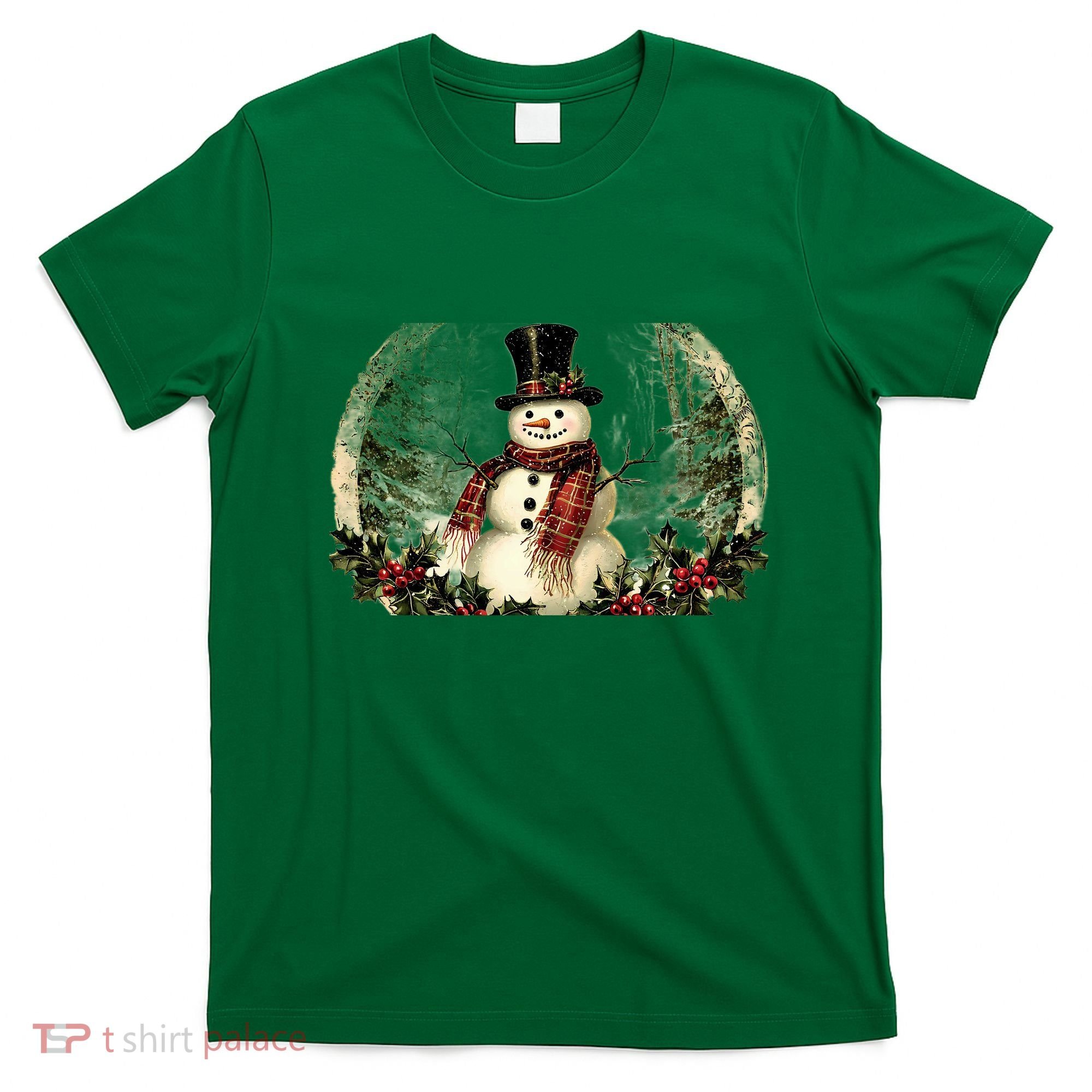 Vintage Snowman Scene T-Shirt