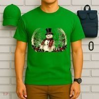 Vintage Snowman Scene T-Shirt thumb 6