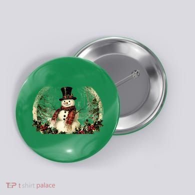 Vintage Snowman Scene Button