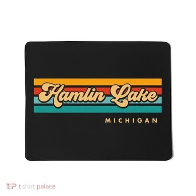 Vintage Sunset Stripes Hamlin Lake Michigan Mousepad
