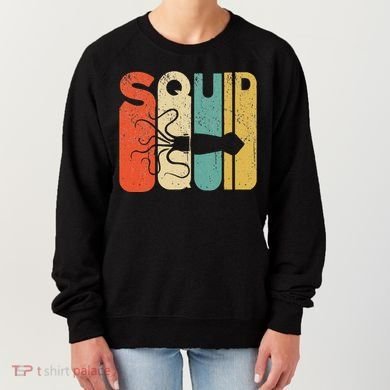 Vintage Style Squid Silhouette Funny Squid Women's Sweatshirt
