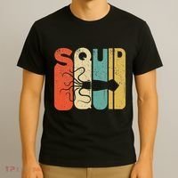 Vintage Style Squid Silhouette Funny Squid T-Shirt thumb 3