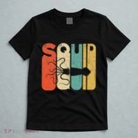 Vintage Style Squid Silhouette Funny Squid T-Shirt thumb 5
