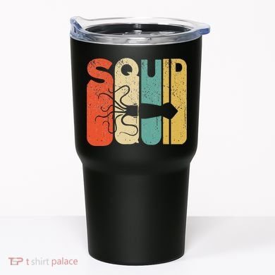 Vintage Style Squid Silhouette Funny Squid Tumbler