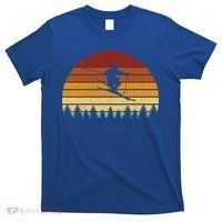 Vintage Sunset Skiing Gift For Skiers Gift T-Shirt thumb 0