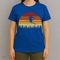 Vintage Sunset Skiing Gift For Skiers Gift T-Shirt thumb 4