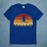 Vintage Sunset Skiing Gift For Skiers Gift T-Shirt thumb 5