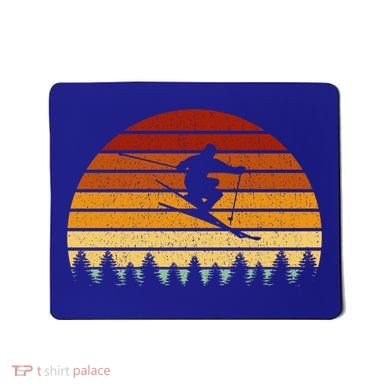 Vintage Sunset Skiing Gift For Skiers Gift Mousepad