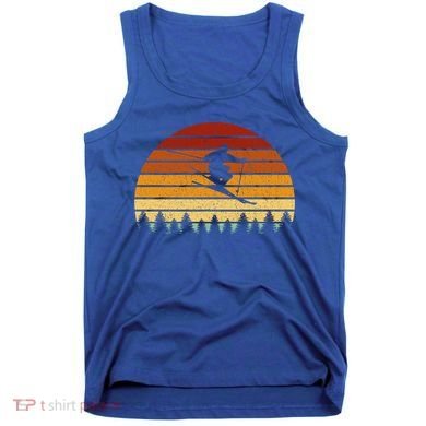 Vintage Sunset Skiing Gift For Skiers Gift Tank Top