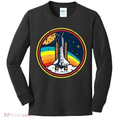 Vintage Space Shuttle Space Lover & Astronomy Stargazer Kids Long Sleeve Shirt