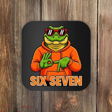 Vintage Six Seven Gator Name 6-7 Meme Funny Coaster