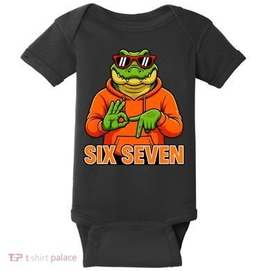 Vintage Six Seven Gator Name 6-7 Meme Funny Baby Bodysuit