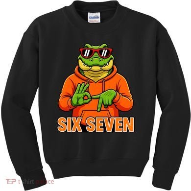 Vintage Six Seven Gator Name 6-7 Meme Funny Kids Sweatshirt