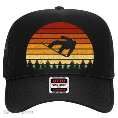 Vintage Sunset Snowboarding Gift For Snowboarders Great Gift Hat
