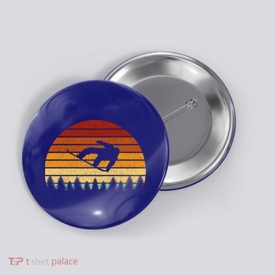 Vintage Sunset Snowboarding Gift For Snowboarders Great Gift Button