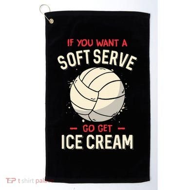 Volleyball Soft Serve Pun Design Golf Towel