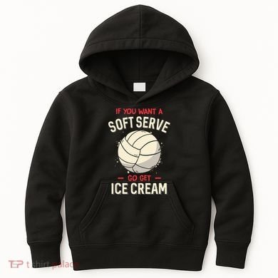 Volleyball Soft Serve Pun Design Kids Hoodie