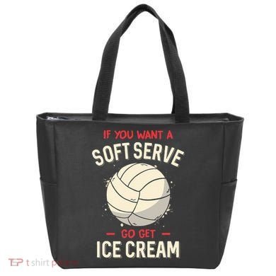 Volleyball Soft Serve Pun Design Tote Bag