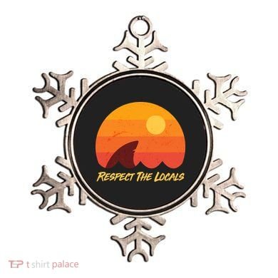Vintage Sunset Shark Respect The Locals Ornament