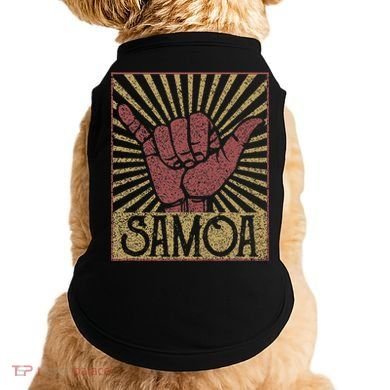 Vintage Shaka Samoa Samoan Beach Sunset Surfer Doggie Tank