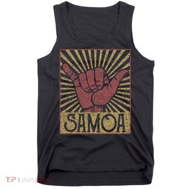 Vintage Shaka Samoa Samoan Beach Sunset Surfer Tank Top