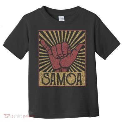 Vintage Shaka Samoa Samoan Beach Sunset Surfer Toddler T-Shirt