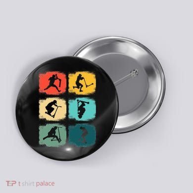 Vintage Stunts Scooter Trick Rider Scooter Gift Button
